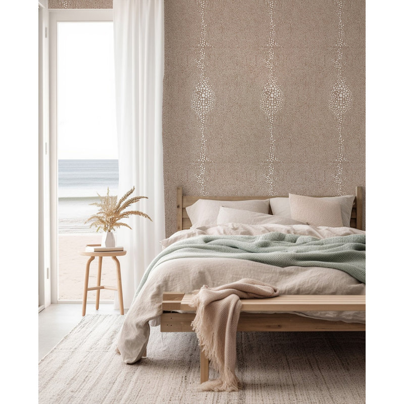 Mrs Paranjape Papers Shagreen 10' L x 24" W Wallpaper Roll, Faux Grasscloth, Non-pasted, Truly Taupe Reverse