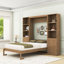 Grand lit escamotable en bois avec rangement intégré et tête de lit