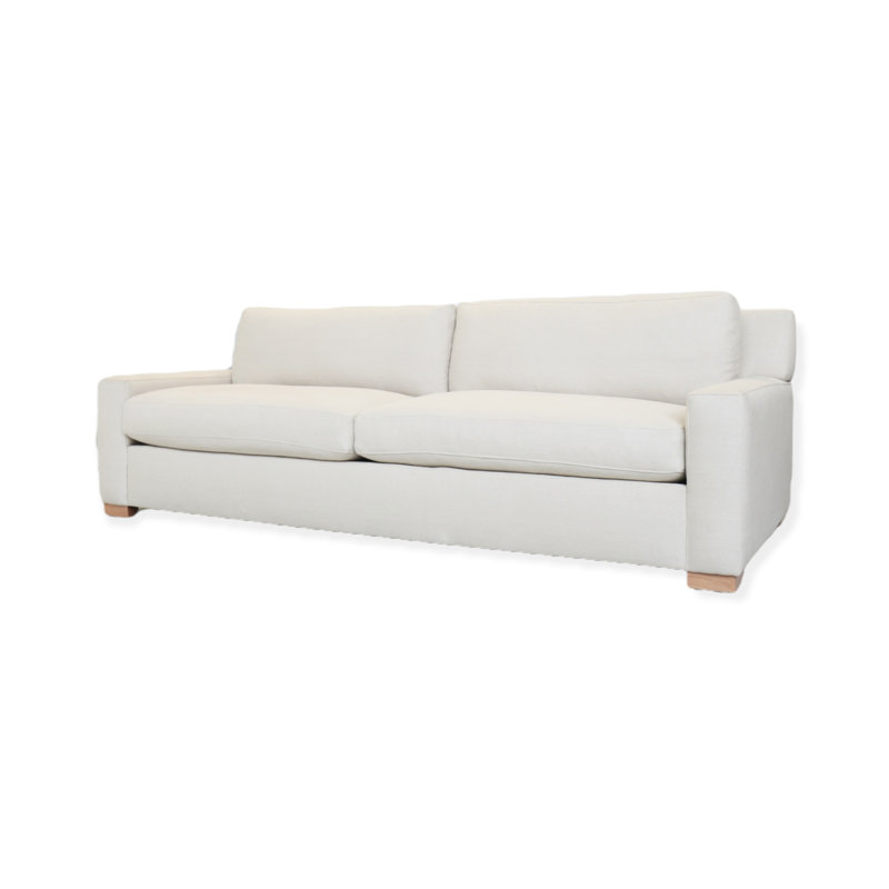 84'' Upholstered Sofa, 84", Supreme Ivory, Walnut