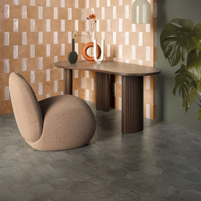 Carrelage hexagonal en porcelaine pour mur et plancher Autumn Essentials 7X8