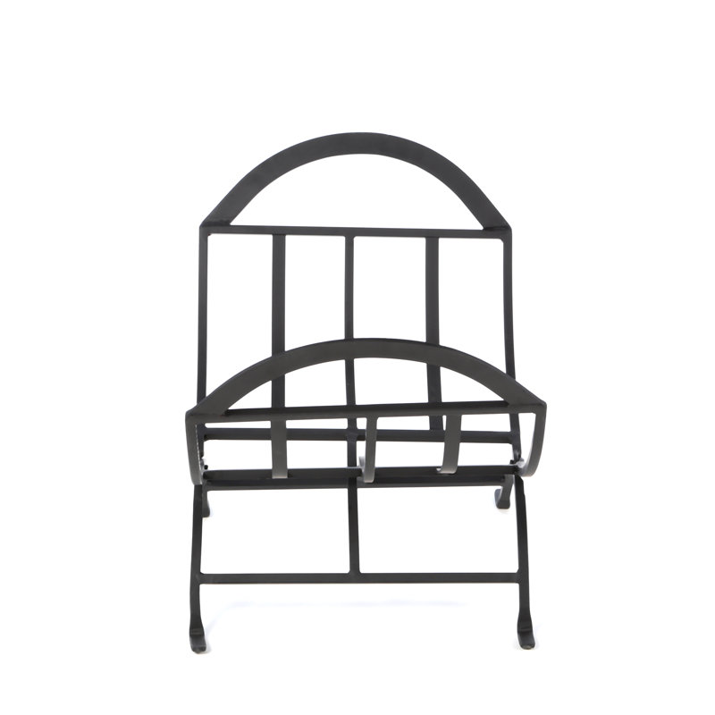 Black Wrought Iron 22'' Folding Firewood Log Rack