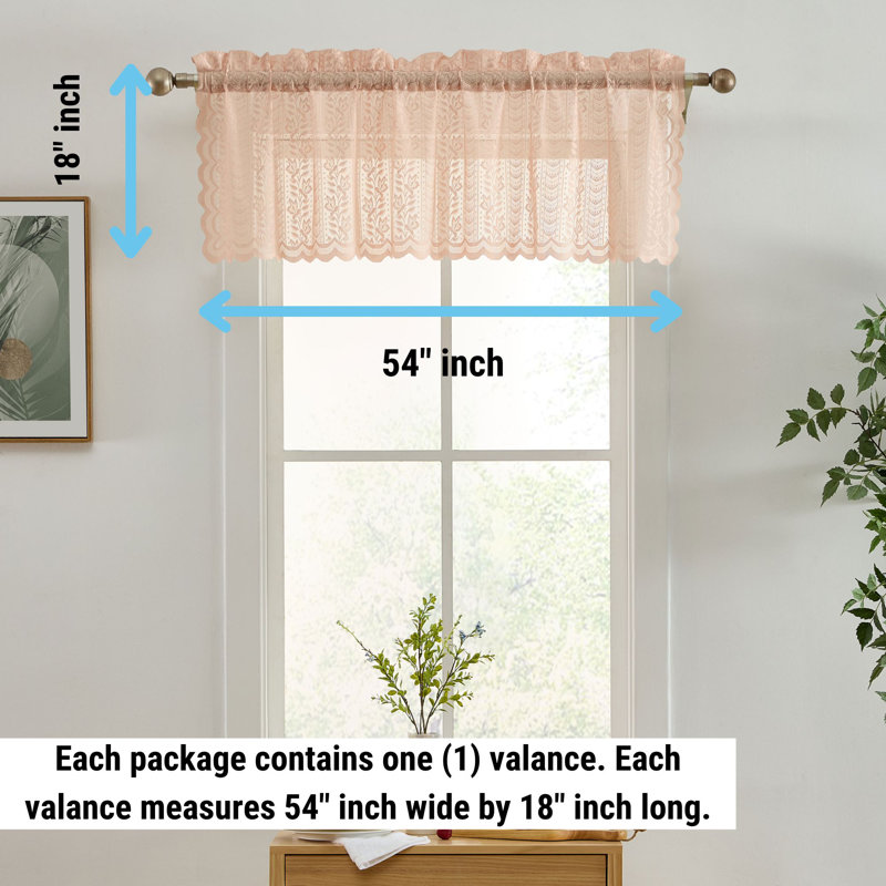 Cantonnière en dentelle semi-transparente Nikole, Rosé