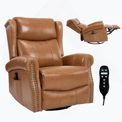 Heat Massage Manual Recliner Chair with Rocker and Swivel for Living Room by Red Barrel Studio