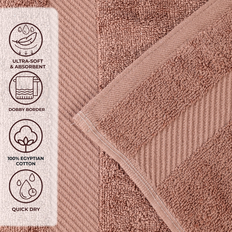 Rei Certified Egyptian Cotton Medium Weight Solid Luxury 2 Piece Bath Sheet Set, Sedona