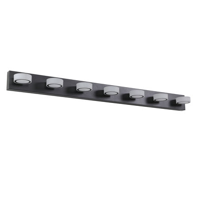 Luminaire de meuble-lavabo moderne à 52 lumières DEL de 52 po - Finition en fer noir avec abat-jours en acrylique - Applique murale de salle de bain écoénergétique - à intensité variable pour miroir, douche et décor de salle de bain