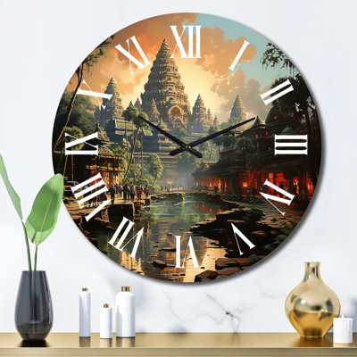 Horloge murale Asian Art Journey to Angkor VII