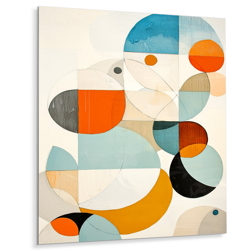 Mid Century Forms Radiant Of Geometric V - Art mural Mid-Century en métal, impression moderne sur métal, H 32 po x l 16 po