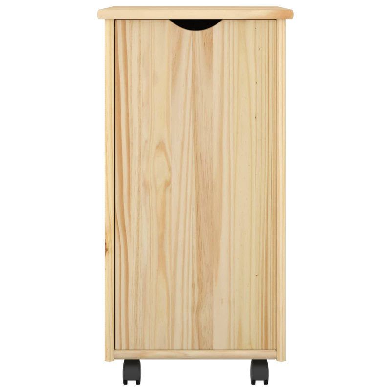 34 cm W Solid Wood Filing Cabinet, Brown