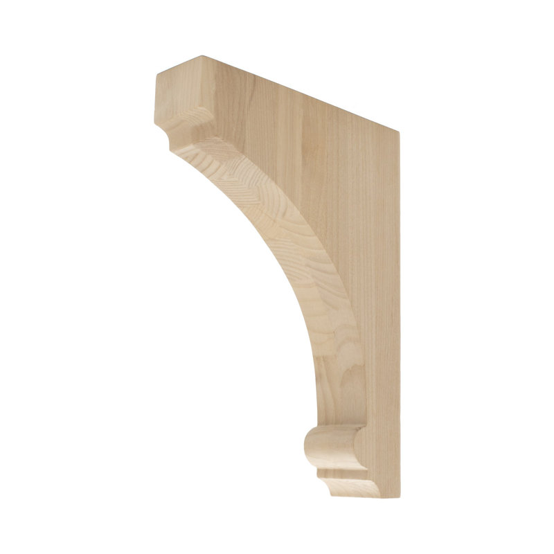 10 in Unfinished Alder Wood Traditional Corbel Bracket