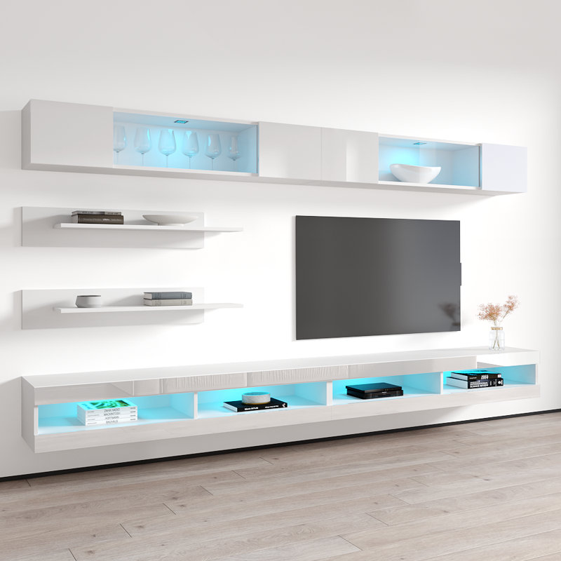 Meuble audio-vidéo flottant Fly, Blanc