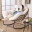 Wicker Rocking Chair With Metal Frame-378939327