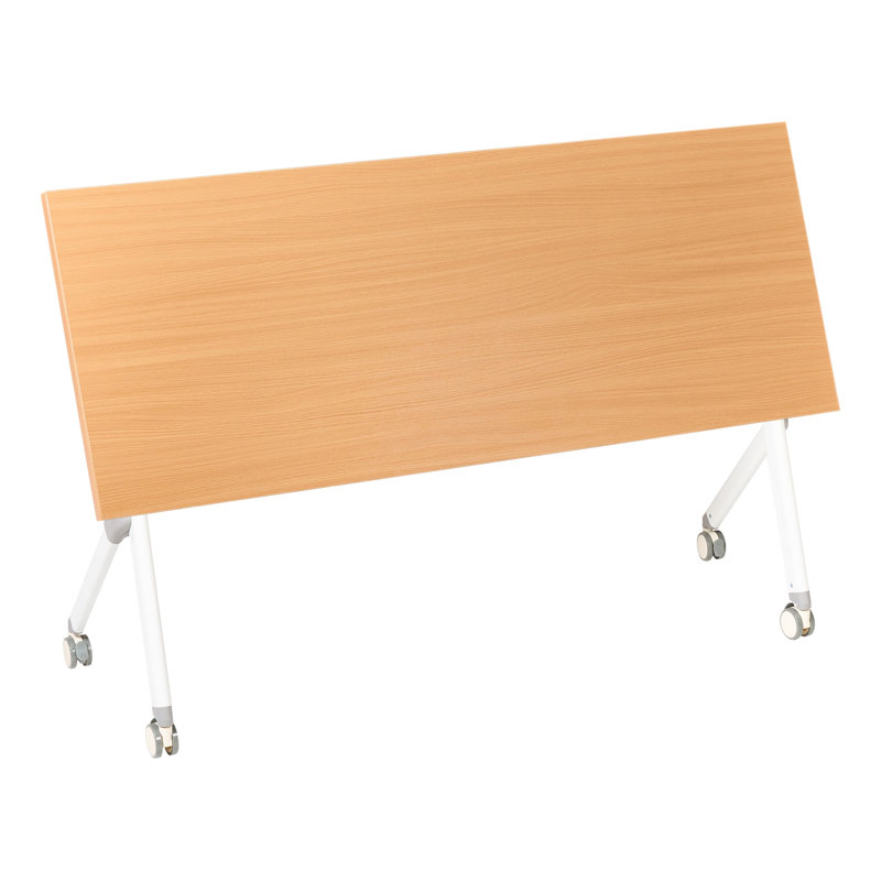 Aarre Foldable Steel Standing Desk, 73cm H x 160cm W x 60cm D, Brown/White