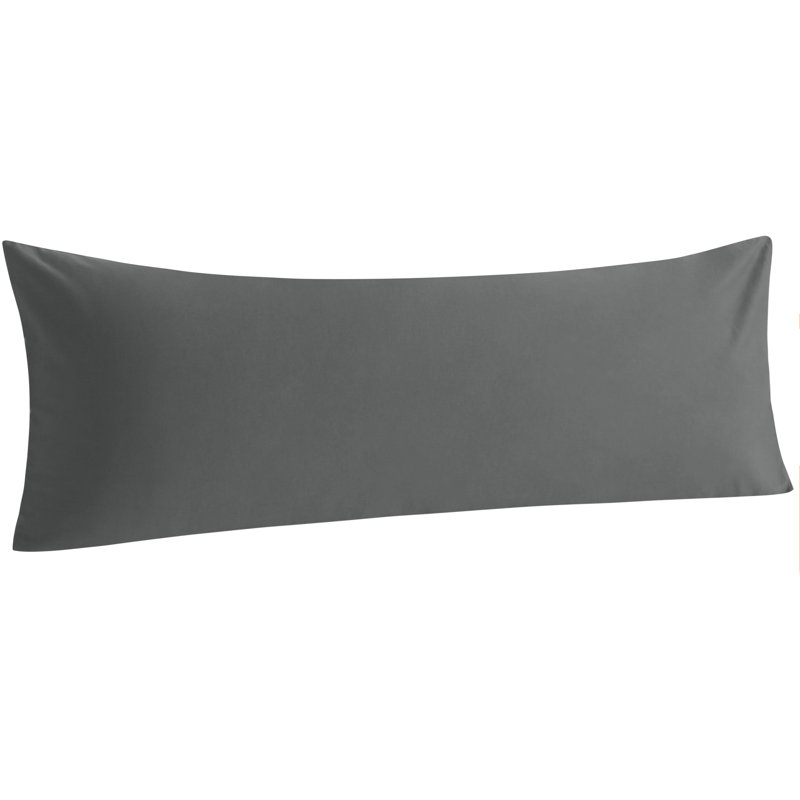 Soft Cotton Body Pillow Cover with Envelope Closure Breathable Standard Pillowcase, Dark Gray