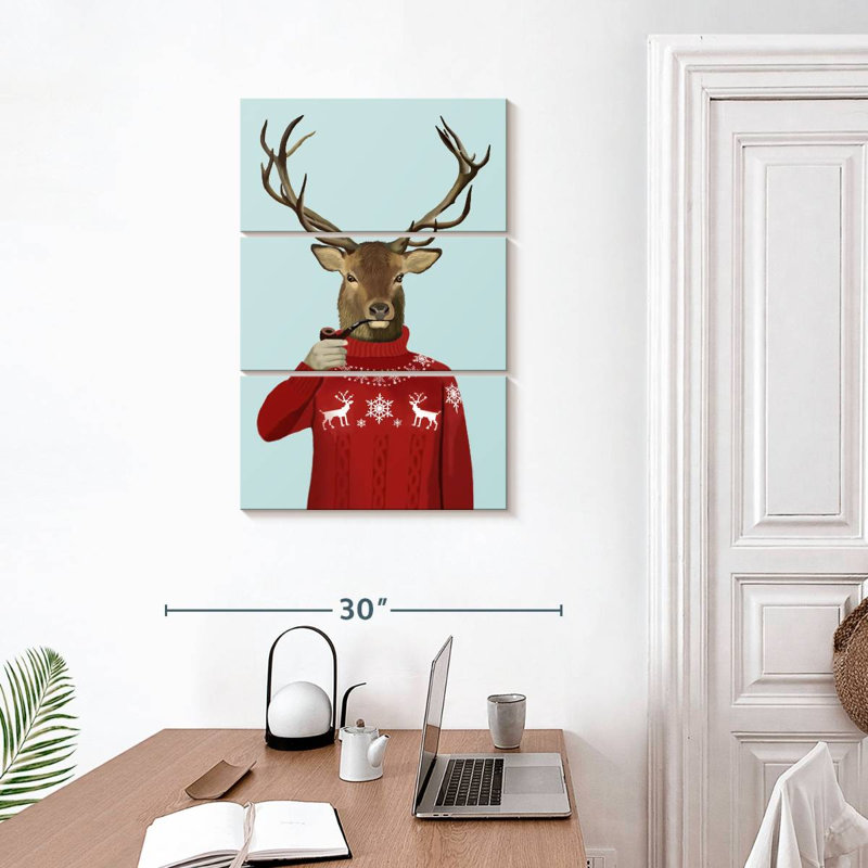 Brampt Deer In Ski Sweater, 32" H x 20" W