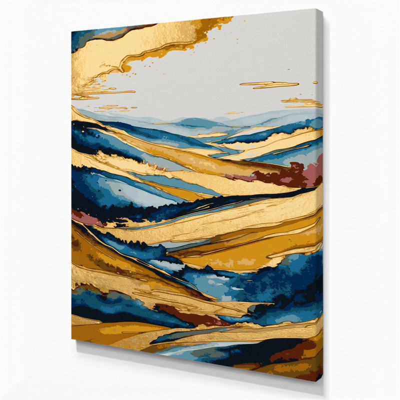 «Watercolor Landscape 91», art mural sur toile beige, H 20 po x l 24 po