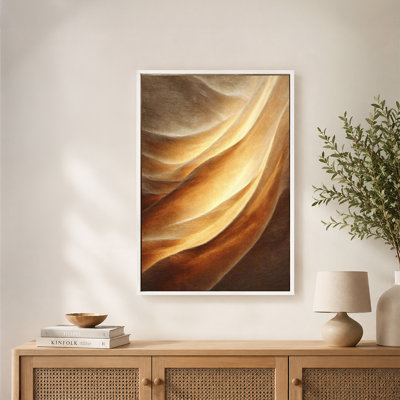 «Flowing Fabric Curves», art mural sur toile tendue avec cadre flottant, prêt à accrocher