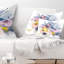 Dessin texturé floral - Coussin décoratif à imprimé floral