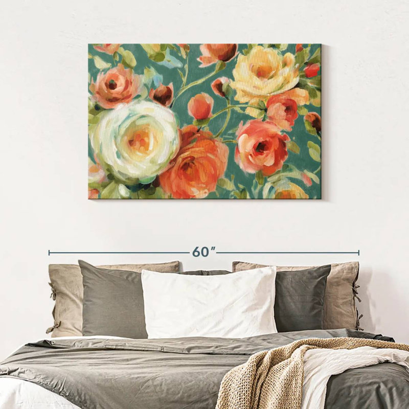 Harnek Florabundance Autumn Teal, 30" H x 45" W