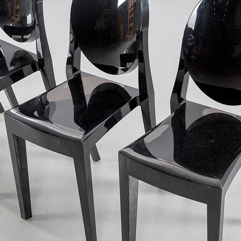 Fauteuils empilables en acrylique Modway Casper, Noir, 4