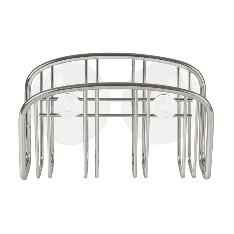 Spectrum Contempo Suction Cup Sponge Holder for Kitchen Sink, Satin Nickel, Satin Nickel