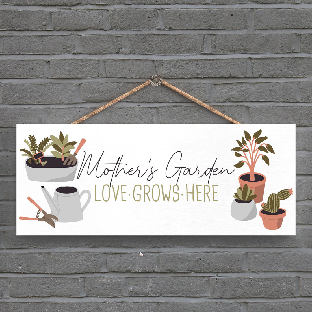 Mothers Garden Love Grows Here Wooden Signs and Plaques