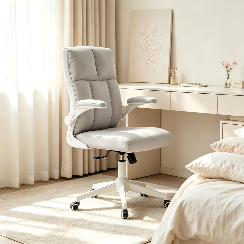 Fauteuil de bureau personnel Pu, bureau ergonomique, fauteuil de direction pour ordinateur, fauteuil pivotant avec accoudoirs