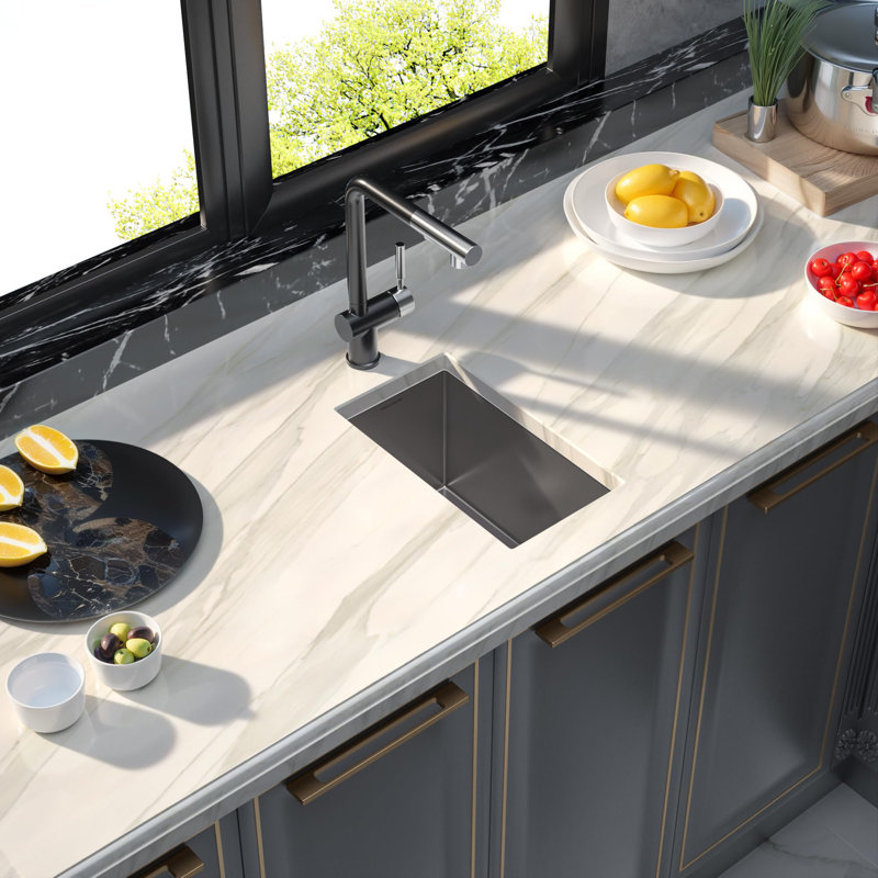 10In X 17In Undermount Single Bowl 16-Gauge Stainless Steel Bar And Kitchen Sink