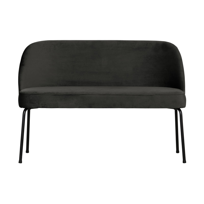 Velvet Upholstered Bench, Black