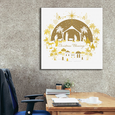 «Golden Bethlehem» par Elle Media Group, art mural sur toile, 37 po x 37 po