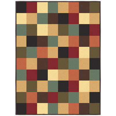 Non-Slip Checkered Area Rug For Living Room, Hallway Runner, Entryway Rug
