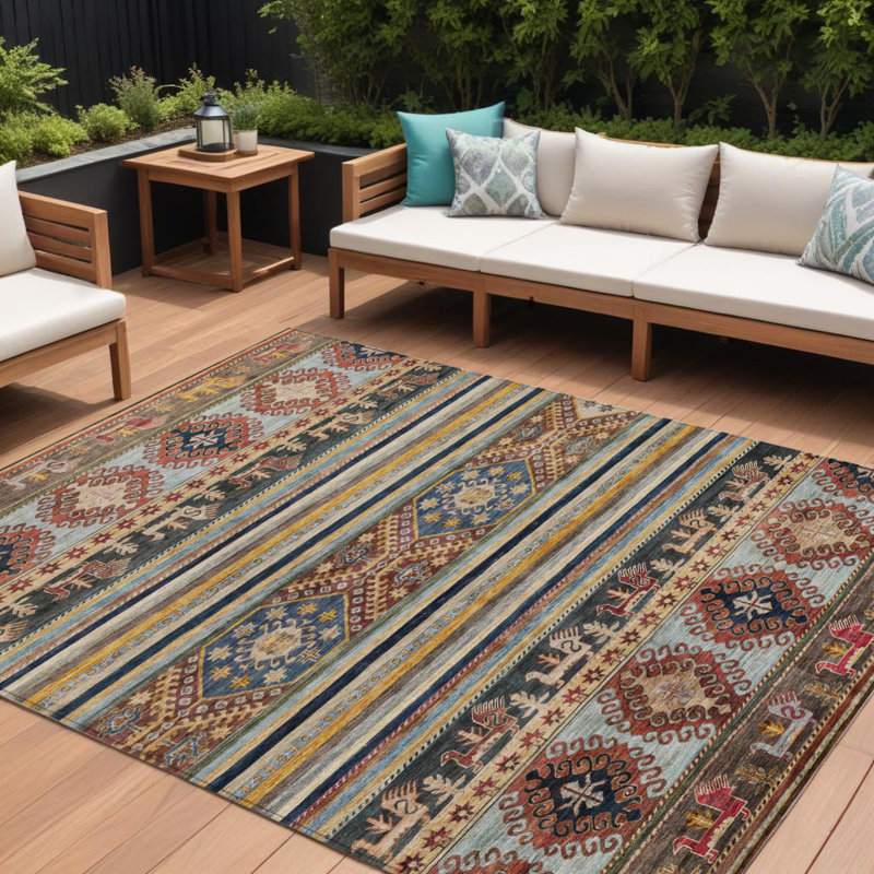 Tapis intérieur lavable 10 pi x 14 pi Tribal