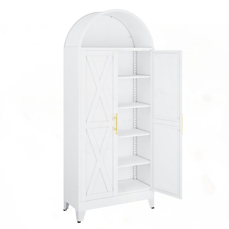 Armoire 2 portes en métal de style moderne, Blanc