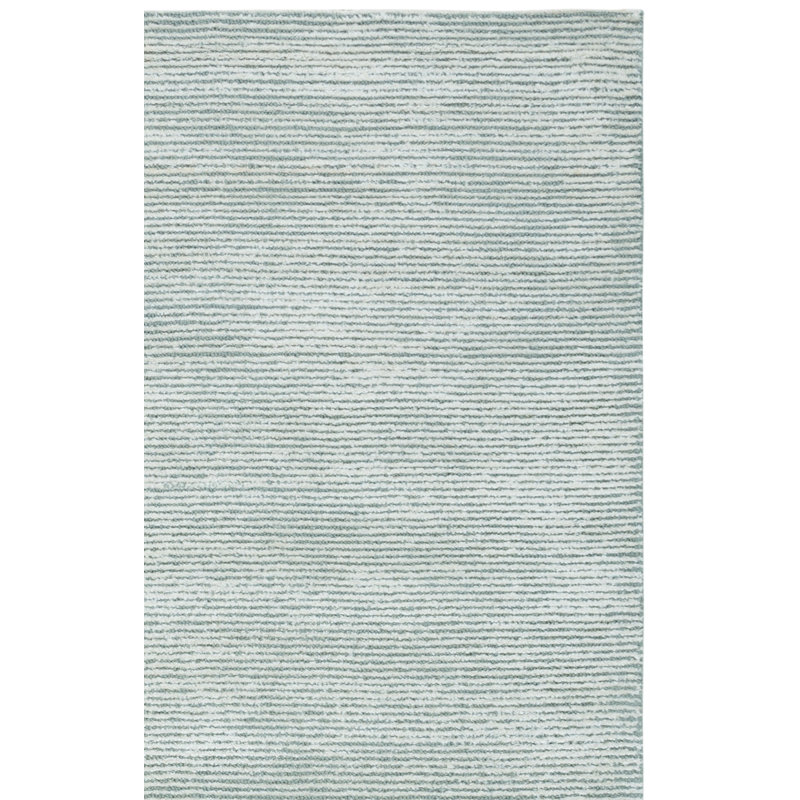 Tapis ivoire / bleu / gris en laine / viscose / coton touffeté à la main Niriyah, Rectangle 4pi x 6 pi