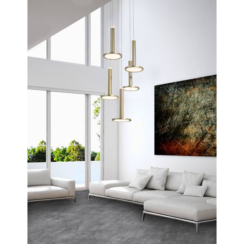 5 - Light Gold LED Geometric Pendant