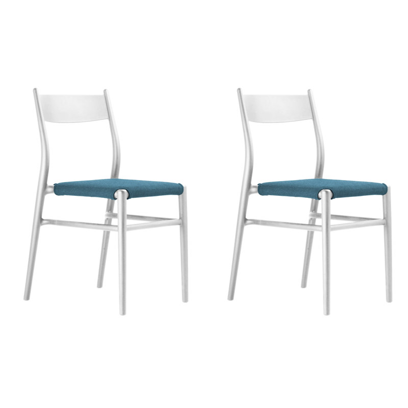 Joi 36 Outdoor & Indoor Dining Chair, Light Blue, White
