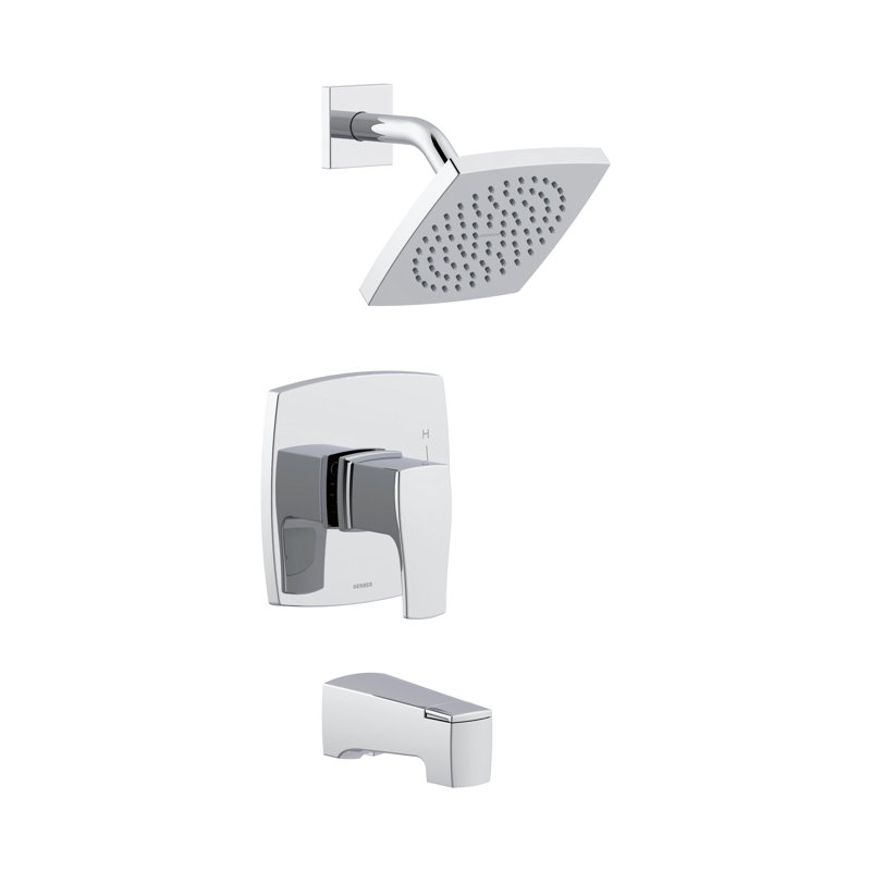 Baignoire et douche Tribune avec valve brute, Chrome
