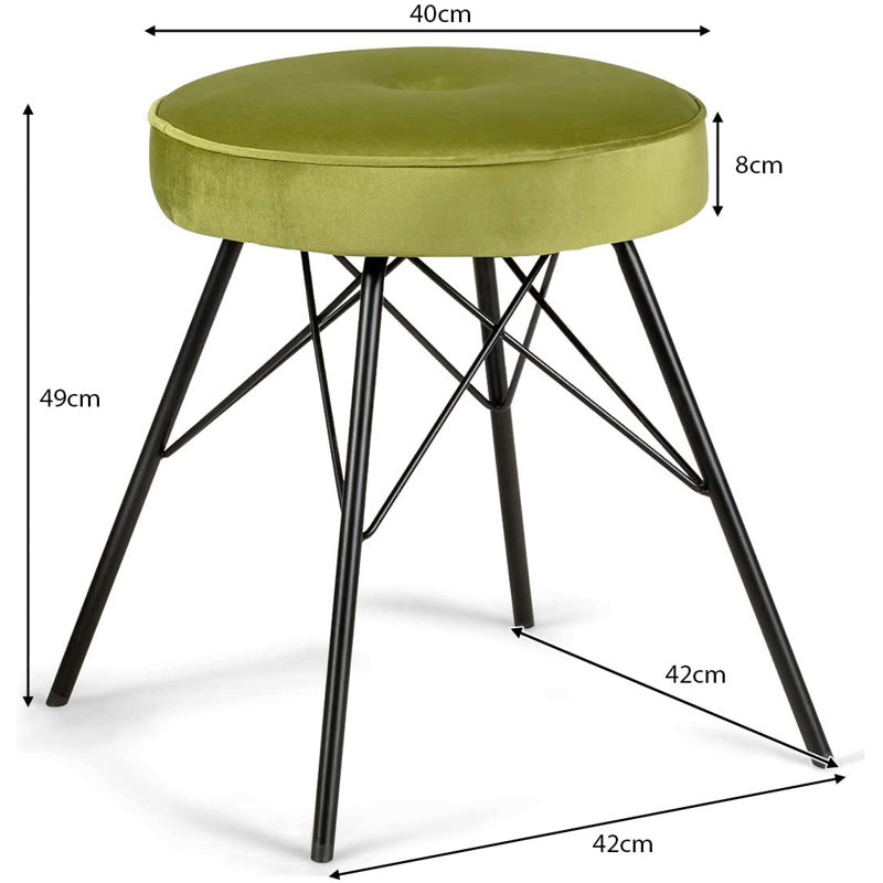 Mcdonough Iron Accent Stool, Green