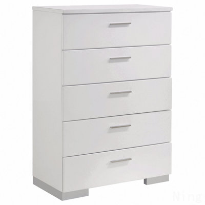 High Gloss 5-Drawer Bedroom Chest (Chest Of Drawers)