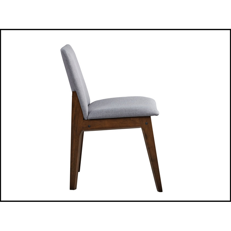 Table de salle à manger en noyer avec chaises rembourrées gris clair, ensemble de 7 pièces pour des repas et des rassemblements quotidiens confortables et élégants