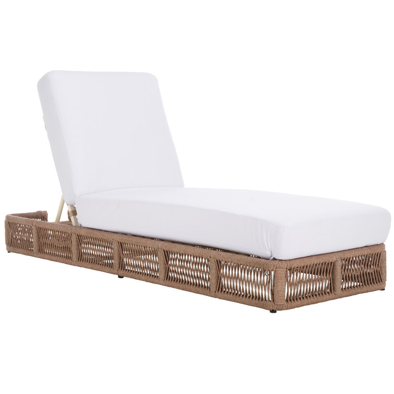 Gillian Steel and Rope Chaise Lounger, Beige
