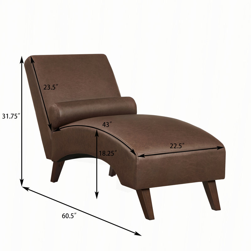 Méridienne avec tissu technique et traversin, Brown
