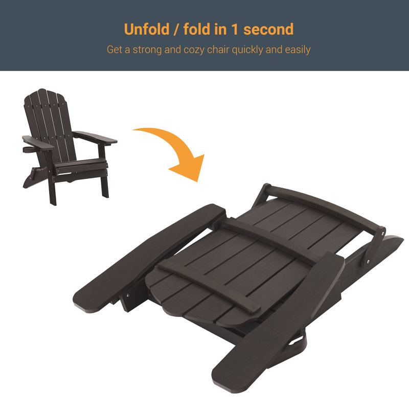 Chaises Adirondack Hallwood HiPS résistantes aux intempéries (ensemble de 4), Café