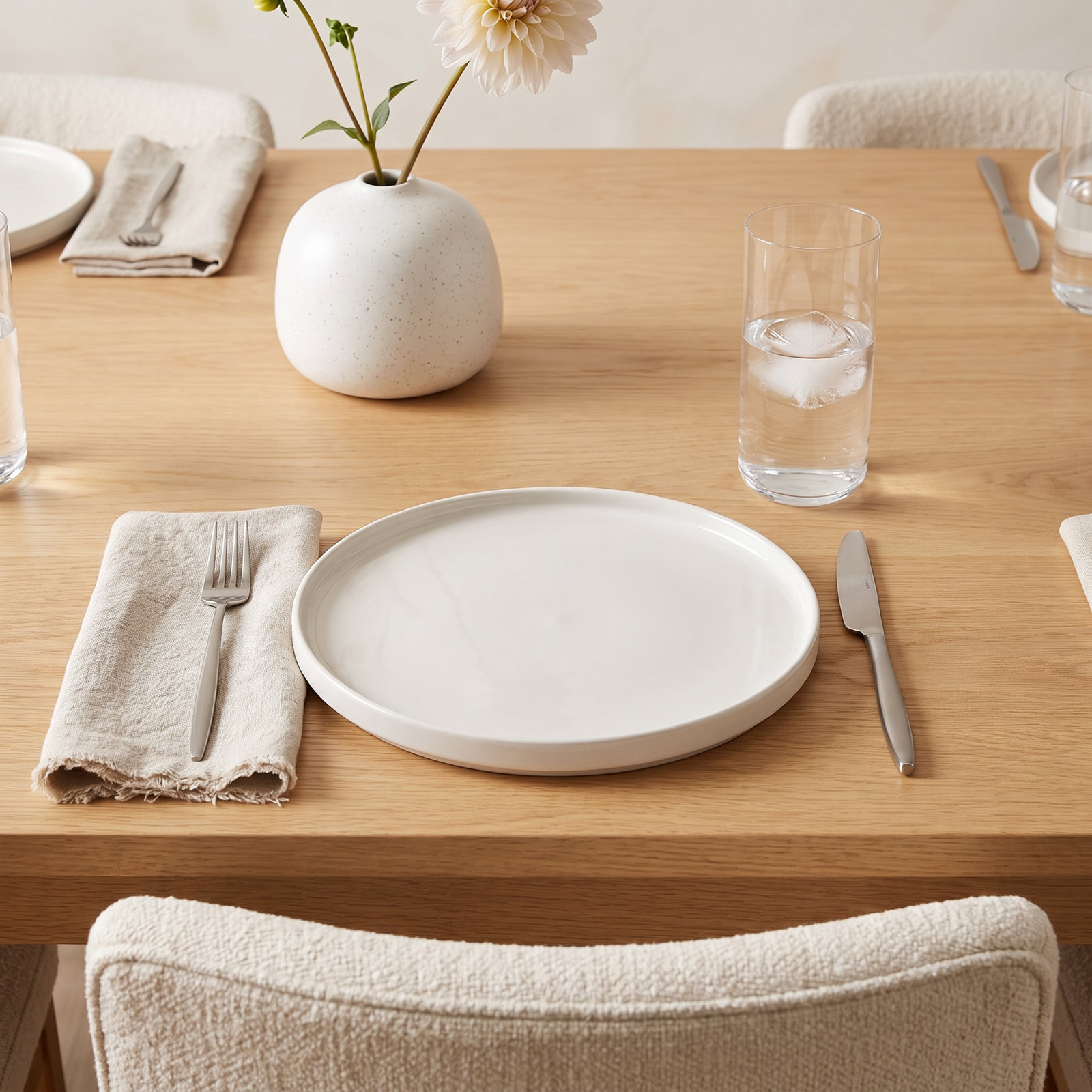 Blomus Pilar 11" Dinner Plate, Moonbeam/Cream