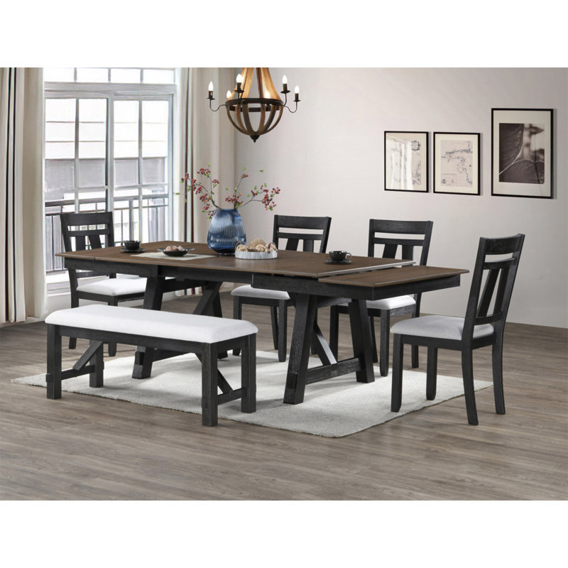 Mobilier en bois de style chalet Cottage, Blanc, Noir