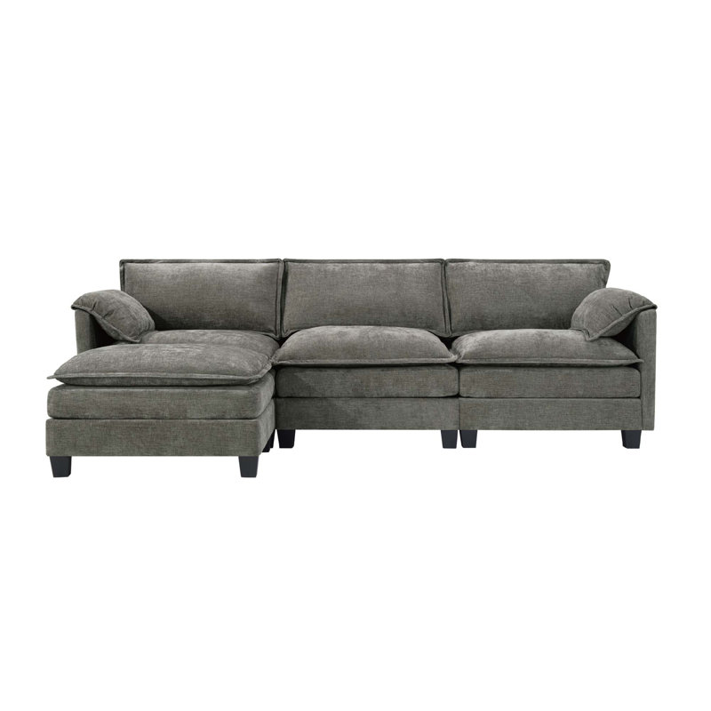 Canapé modulaire en L avec rangement et confort en nuage