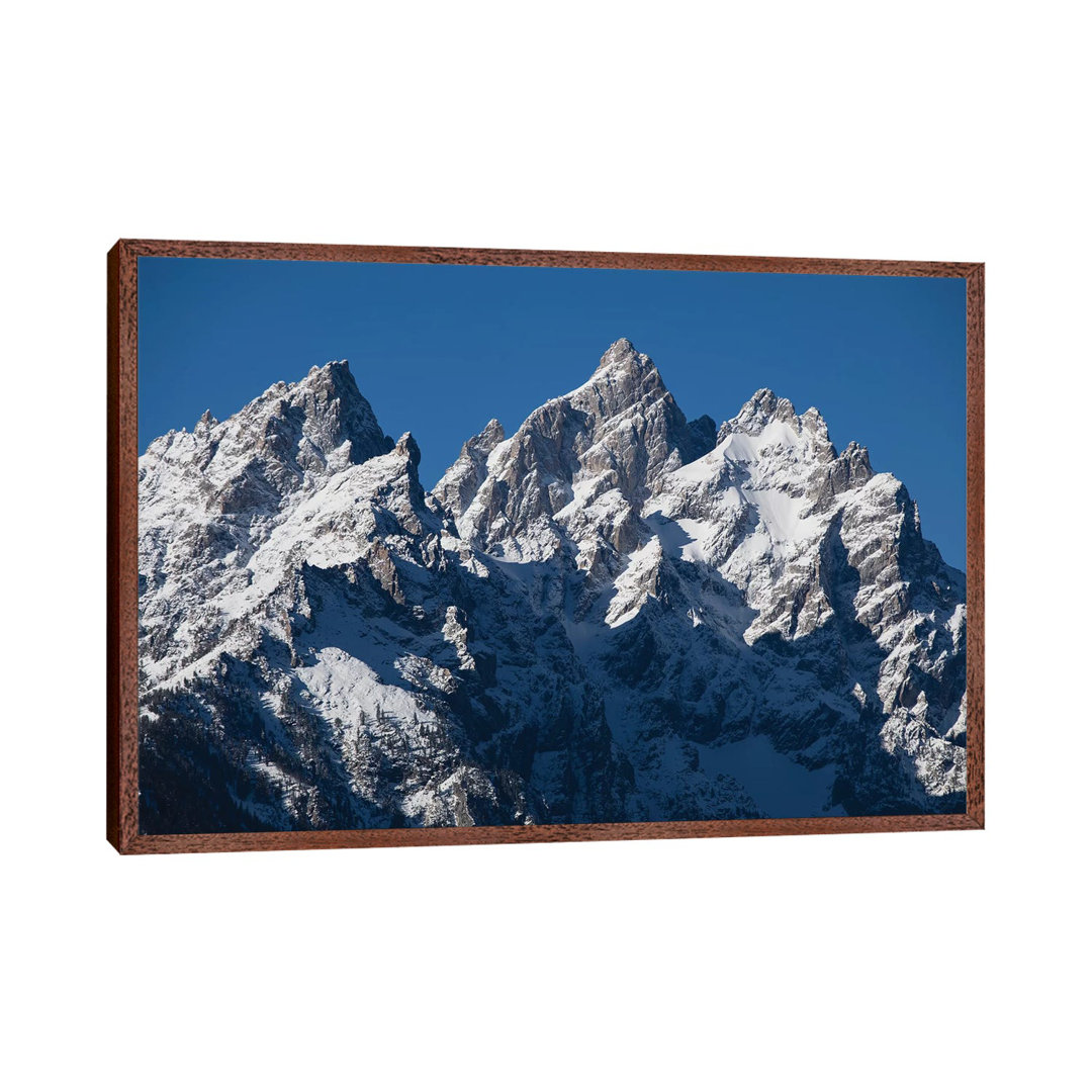 Low Angle View Of Snowcapped Mountain Range, Teton Range, Grand Teton National Park, Wyoming, USA I