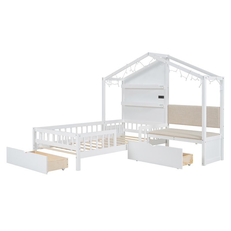 Mondale Caldara Murphy Bed With Hydraulic Lift & Desk Design, Modern Style, Space Saving, White