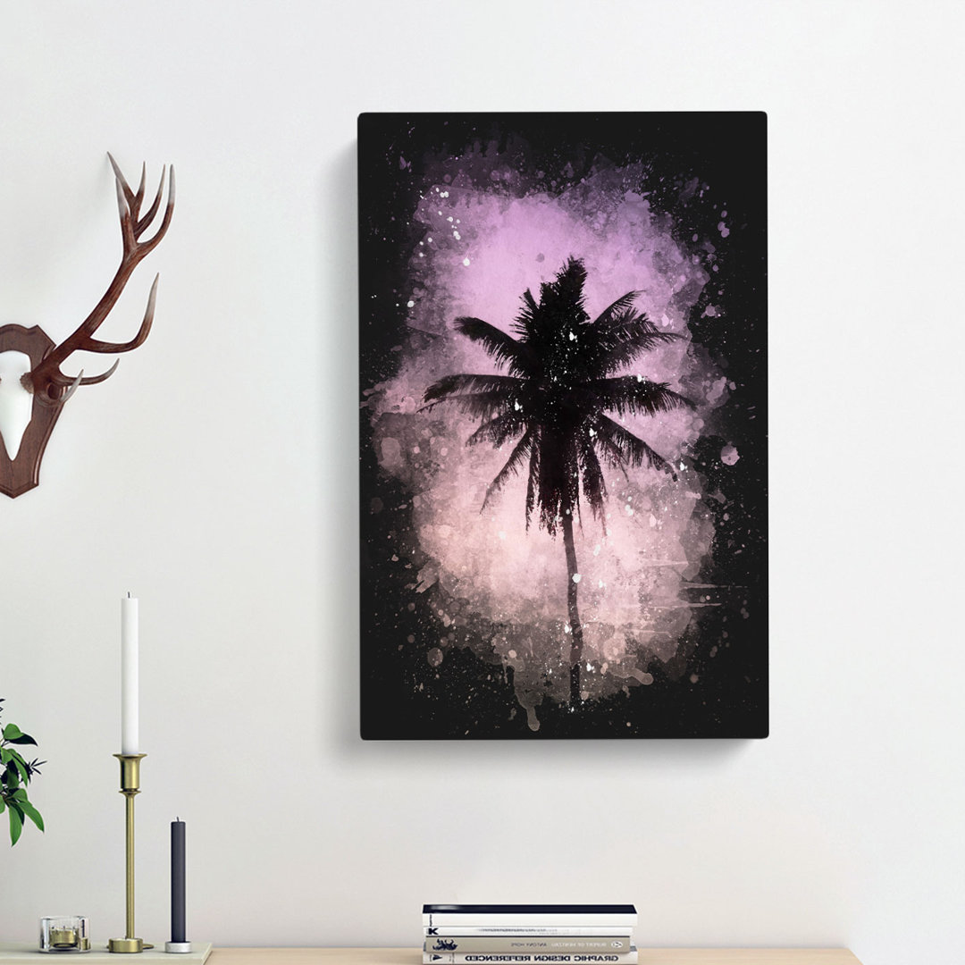 Summer Palm Tree - Wrapped Canvas Painting Print