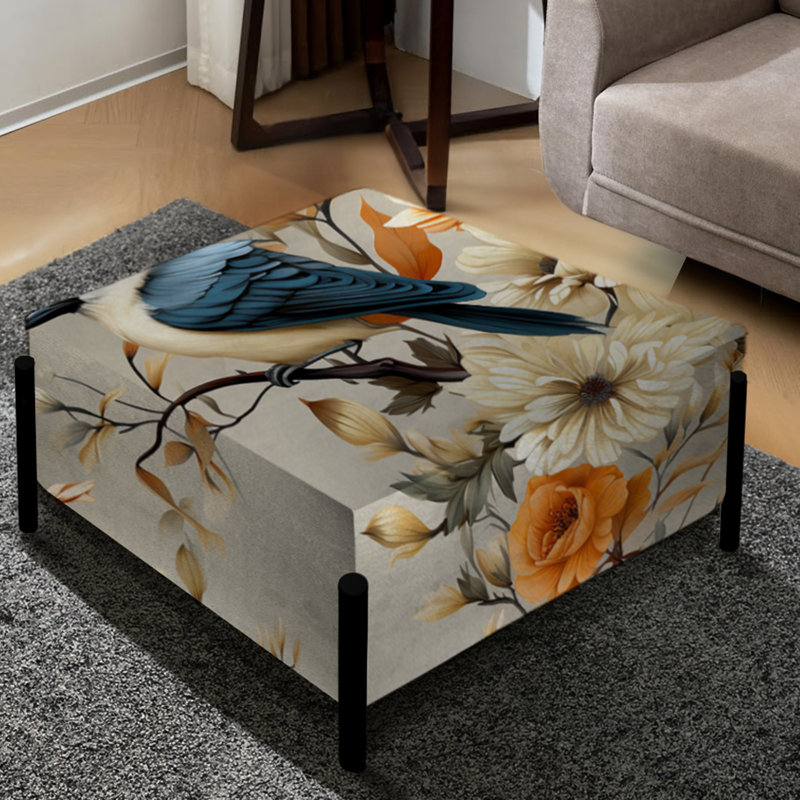 Vintage Boho Avians Vintage floral - grand repose-pieds carré floral