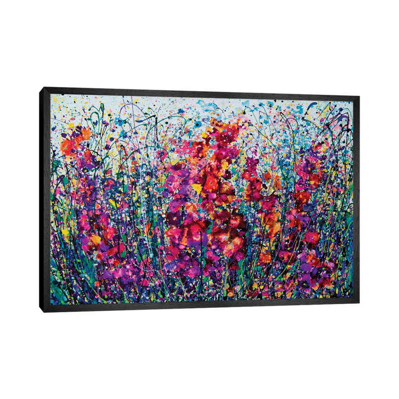 The Breath Of Summer by Lena Owens - Painting on Canvas, Black Framed, 45.72cm H x 66.04cm W x 3.81cm D